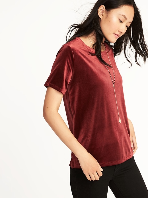 View large product image 1 of 1. Boyfriend Velvet Top for Women