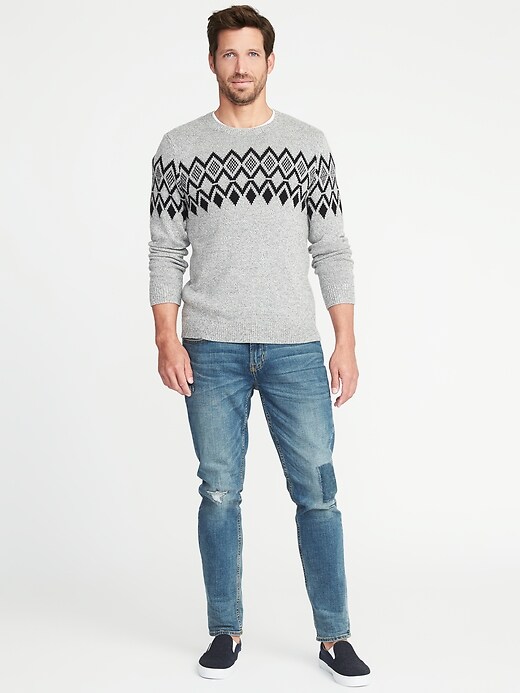 Image number 3 showing, Fair Isle Crew-Neck Sweater for Men