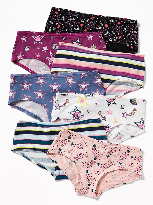 View large product image 1 of 1. Patterned Hipster Underwear 7-Pack for Girls