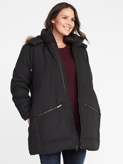 View large product image 1 of 1. Plus-Size Hooded Frost-Free Parka