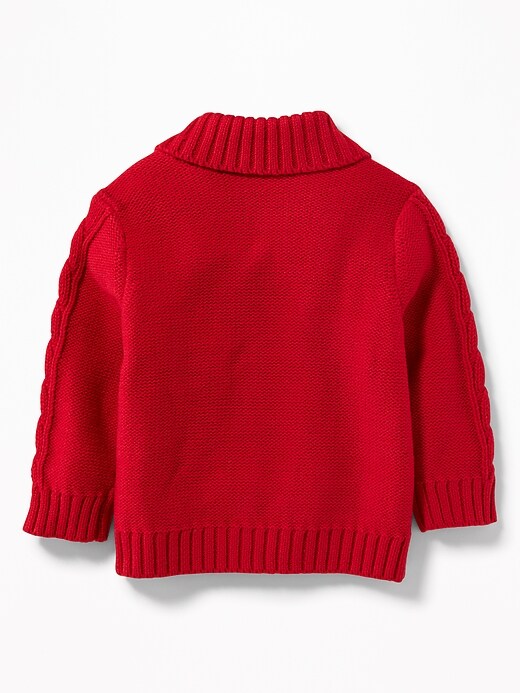 View large product image 2 of 2. Shawl-Collar Cable-Knit Sweater for Baby