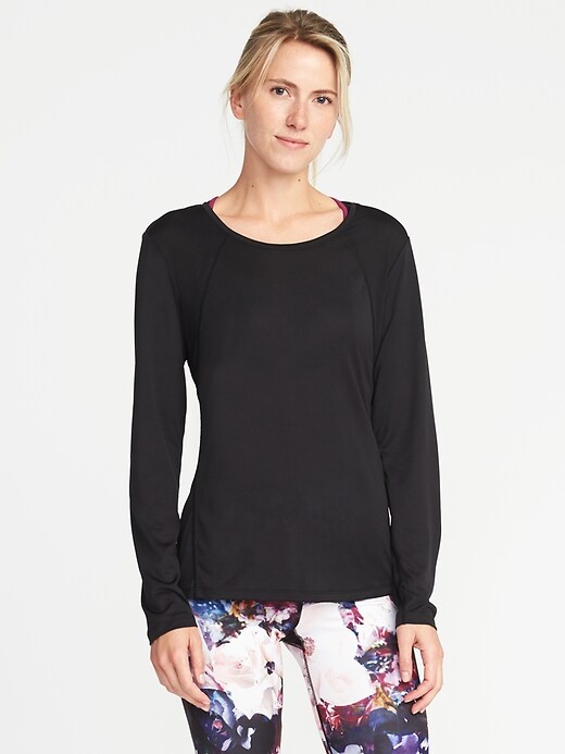 Image number 1 showing, Go-Dry Mesh Performance Tee for Women