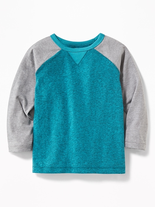 View large product image 1 of 2. Color-Blocked Raglan-Sleeve Tee for Toddler Boys