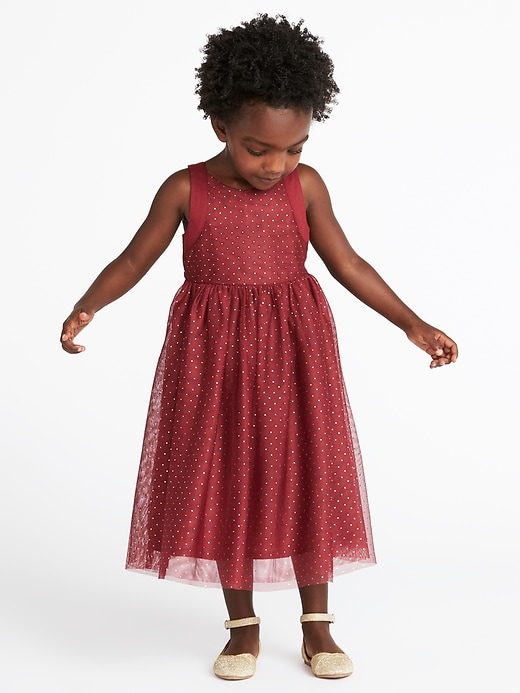 View large product image 1 of 3. High-Neck Tulle Dress for Toddler Girls