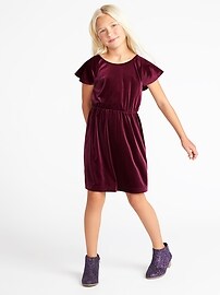View large product image 3 of 3. Velvet Waisted Dress for Girls