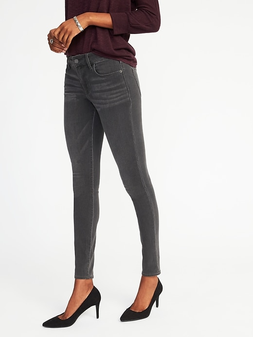 View large product image 1 of 2. Mid-Rise Built-In Warm Rockstar Jeans for Women