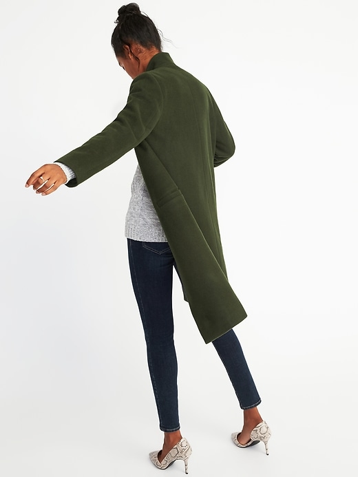 Image number 2 showing, Long Wool-Blend Coatigan for Women