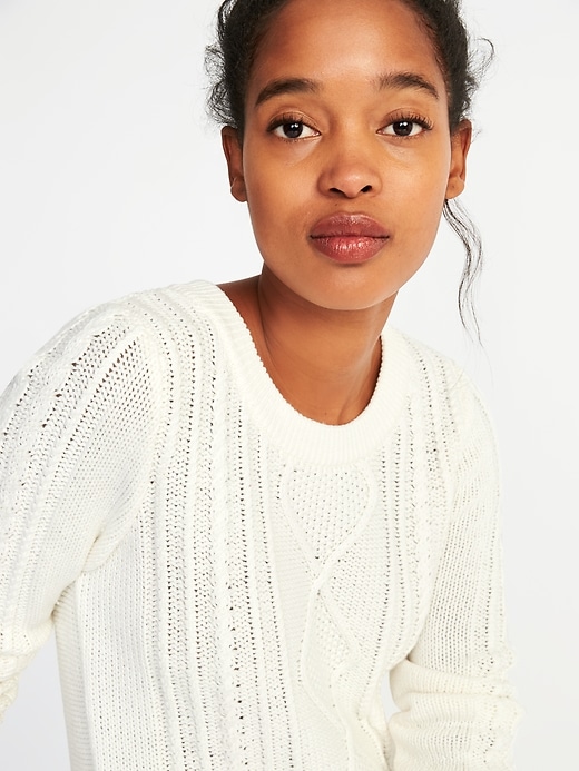 Image number 4 showing, Classic Cable-Knit Sweater for Women