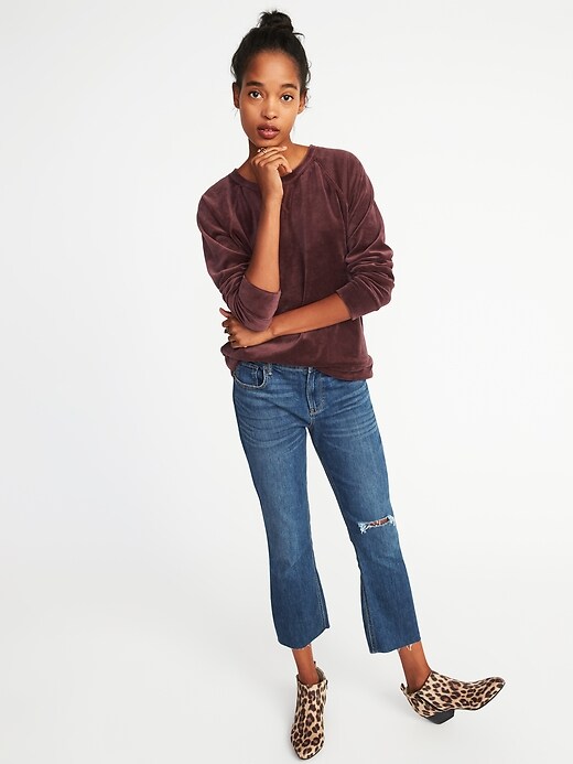 Image number 3 showing, Relaxed Velour Sweatshirt for Women