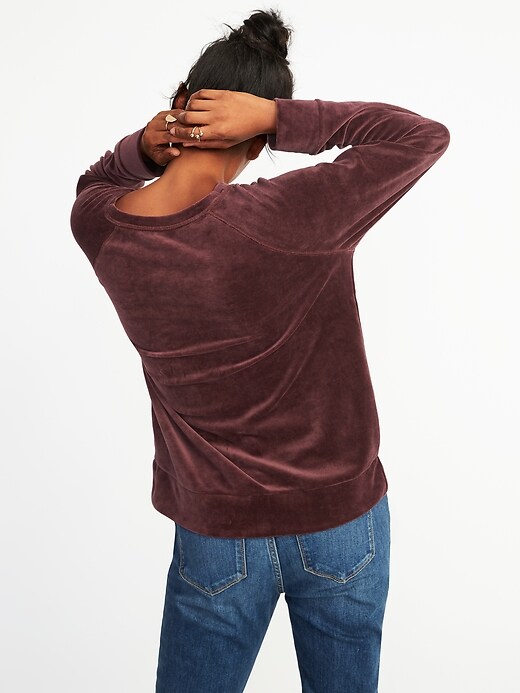 Image number 2 showing, Relaxed Velour Sweatshirt for Women