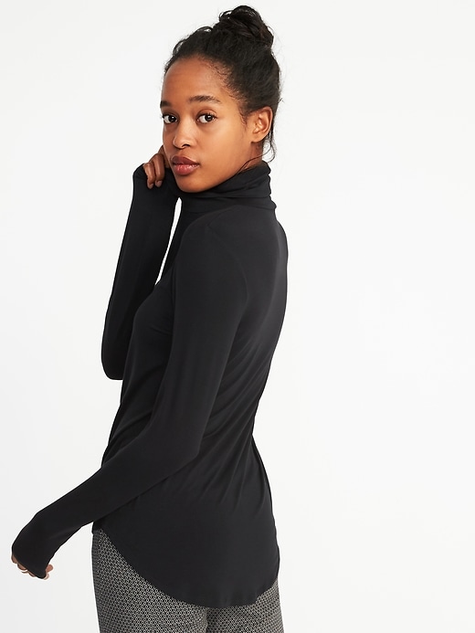Image number 2 showing, Luxe Curved-Hem Turtleneck for Women