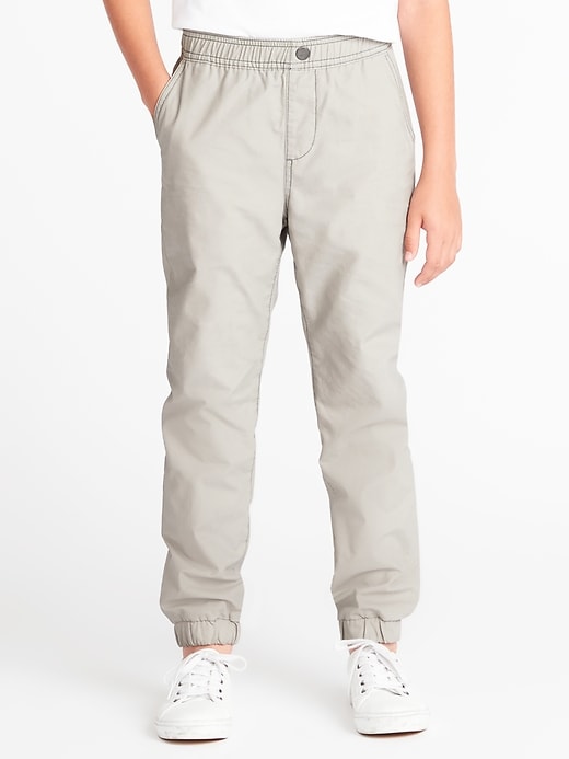View large product image 1 of 3. Jersey-Lined Twill Joggers For Boys