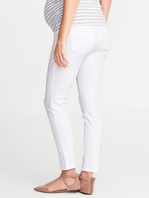 View large product image 2 of 3. Maternity Premium Full-Panel Rockstar White Jeans