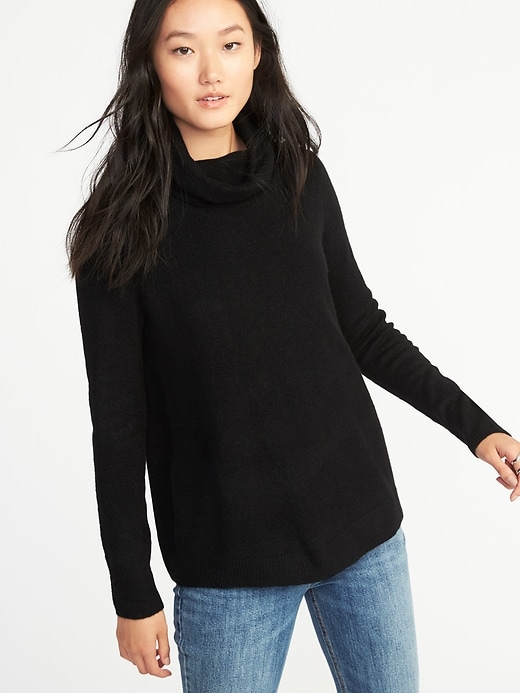 View large product image 1 of 1. Classic Brushed-Knit Turtleneck Sweater for Women