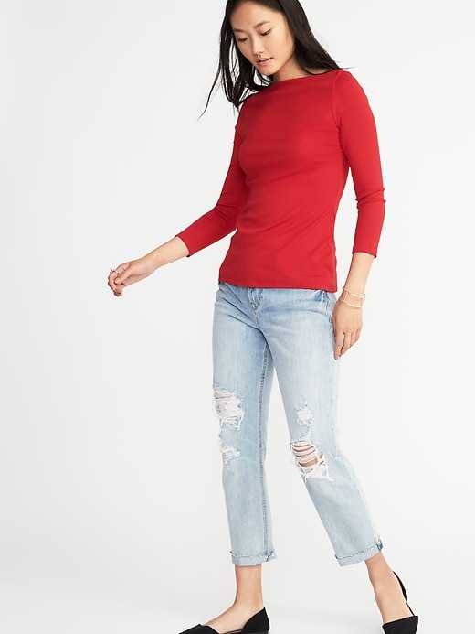 Image number 3 showing, Slim-Fit Long-Sleeve Tee for Women