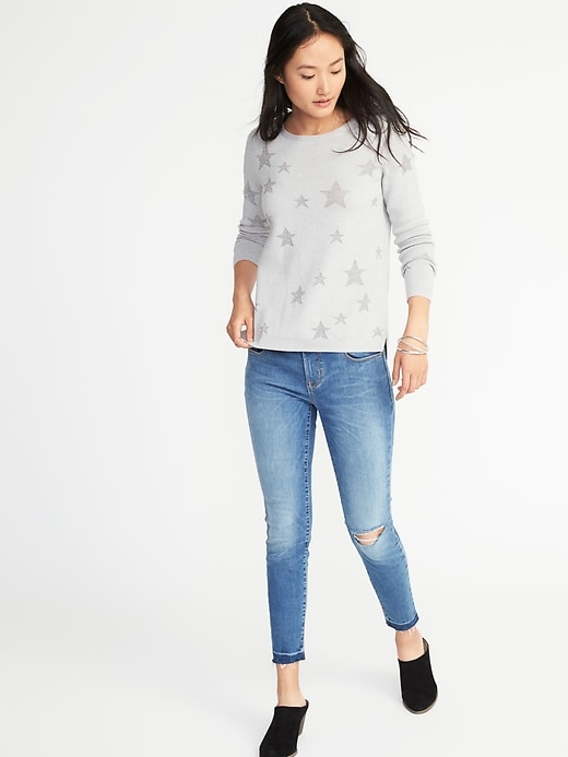 Image number 3 showing, Classic Star-Printed Sweater for Women