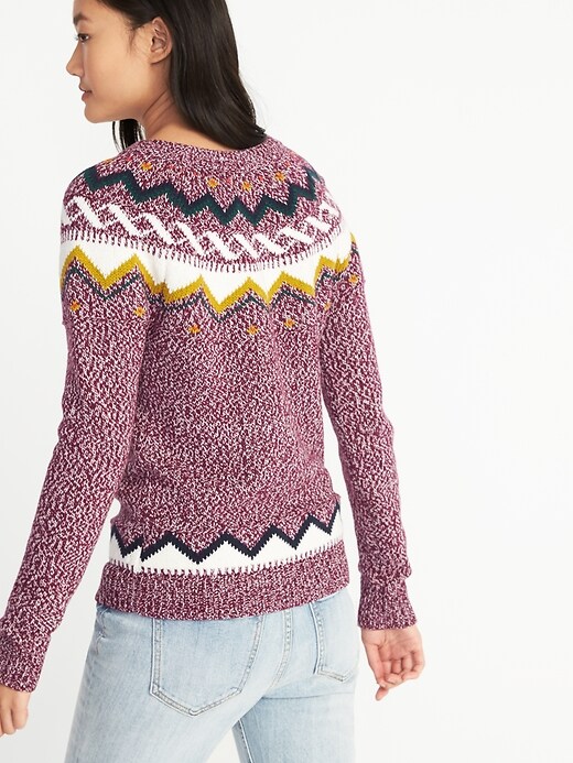Image number 2 showing, Classic Fair Isle Sweater for Women