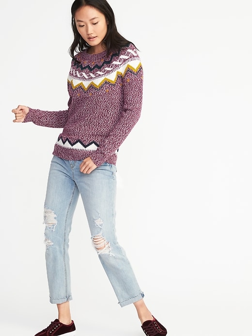 Image number 3 showing, Classic Fair Isle Sweater for Women