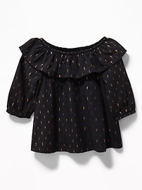 View large product image 4 of 4. Off-the-Shoulder Sparkle Top for Toddler Girls