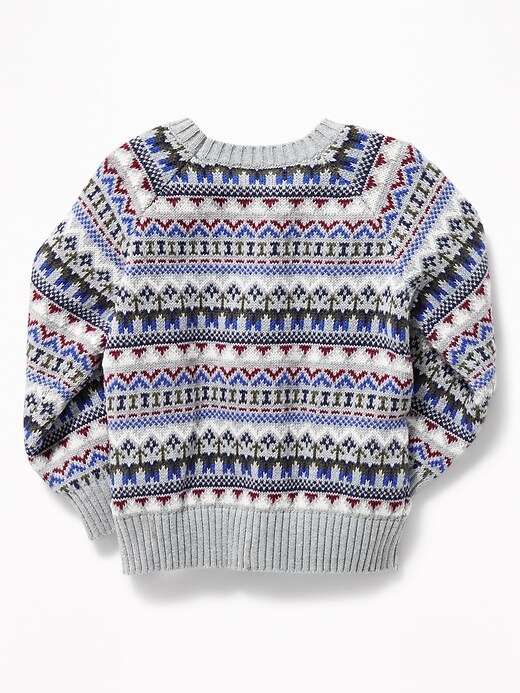 View large product image 2 of 2. Fair Isle Raglan-Sleeve Sweater for Toddler Boys