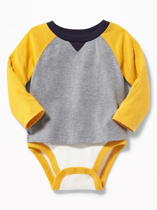 View large product image 1 of 2. 2-in-1 Color-Blocked Bodysuit for Baby