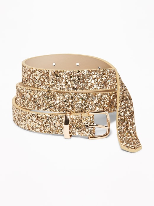 View large product image 1 of 1. Skinny Glitter Belt for Women