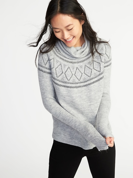 View large product image 1 of 1. Brushed-Knit Turtleneck Sweater for Women