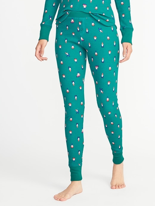View large product image 1 of 1. Patterned Thermal Sleep Leggings for Women