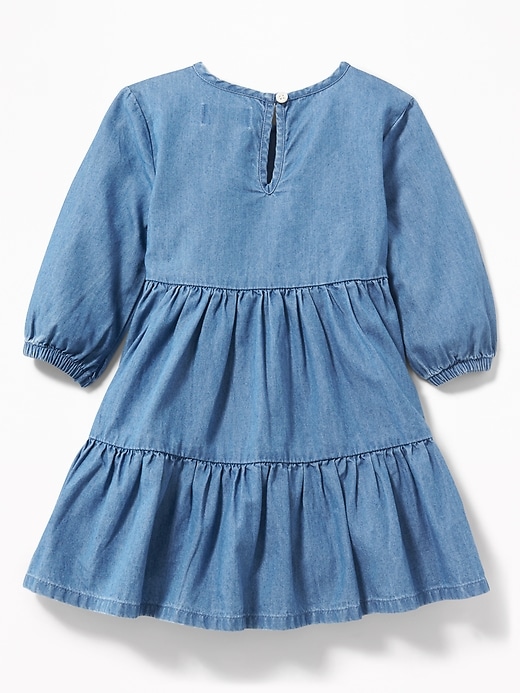 View large product image 2 of 3. Tiered Chambray Dress for Toddler Girls