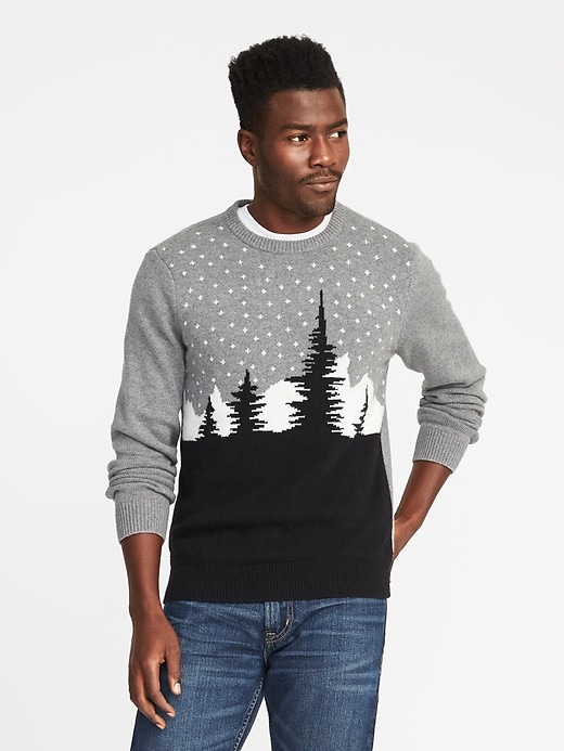 Image number 1 showing, Fair Isle Scenic-Graphic Sweater for Men
