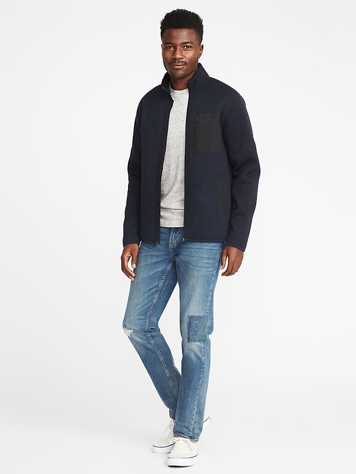 Image number 3 showing, Sweater-Knit Fleece Sherpa-Lined Jacket for Men