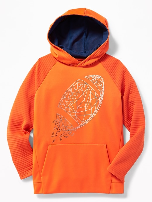 View large product image 1 of 1. Go-Warm Ribbed-Sleeve Graphic Hoodie For Boys