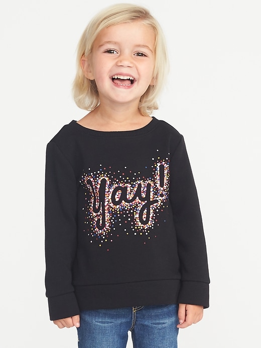 View large product image 1 of 1. Graphic French Terry Sweatshirt for Toddler Girls