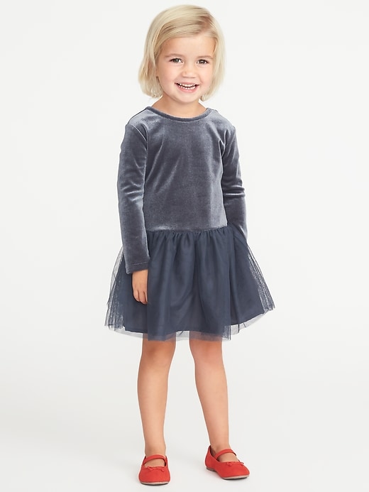 View large product image 1 of 1. Velvet Scoop-Back Tutu Dress for Toddler Girls