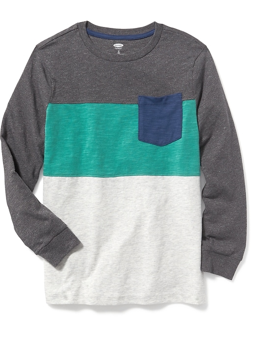 View large product image 1 of 3. Color-Blocked Crew-Neck Tee For Boys