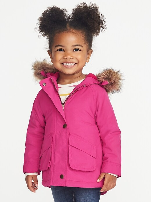 View large product image 1 of 4. Hooded Faux-Fur Parka for Toddler Girls