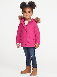 View large product image 3 of 4. Hooded Faux-Fur Parka for Toddler Girls