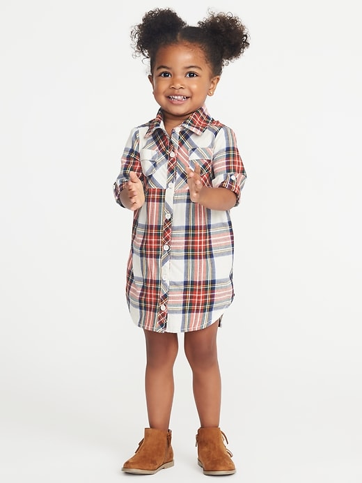 View large product image 1 of 1. Plaid Shirt Dress for Toddler Girls