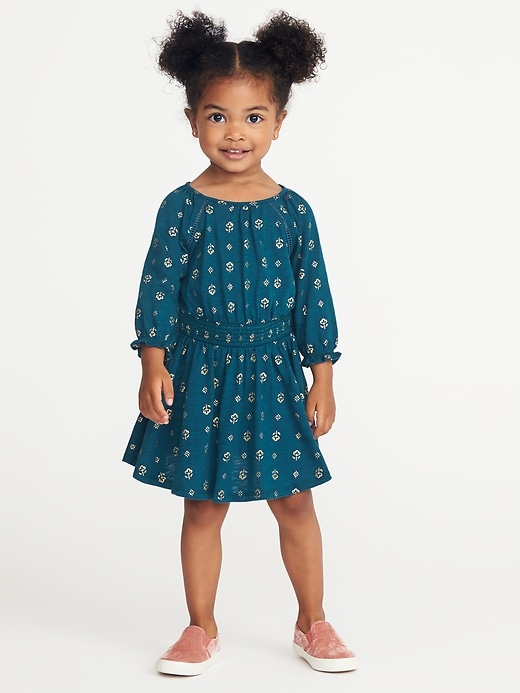 View large product image 1 of 1. Fit & Flare Smocked-Waist Dress for Toddler Girls