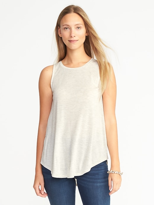 Image number 1 showing, High-Neck Sparkle Swing Tank for Women