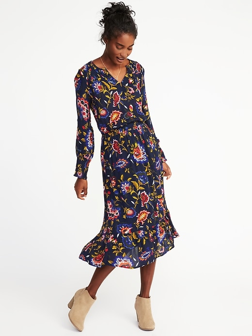 Image number 1 showing, Printed Smocked-Waist Midi for Women