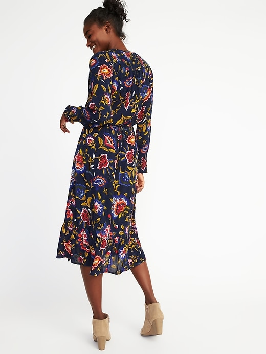 Image number 2 showing, Printed Smocked-Waist Midi for Women