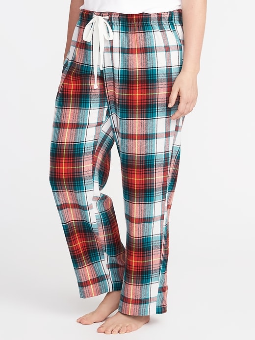 View large product image 1 of 2. Plaid Flannel Plus-Size Sleep Pants