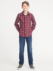 View large product image 3 of 3. Built-In Flex Classic Plaid Shirt For Boys