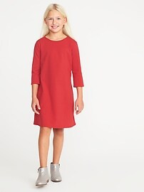View large product image 3 of 3. Ponte-Knit 3/4-Sleeve Dress for Girls