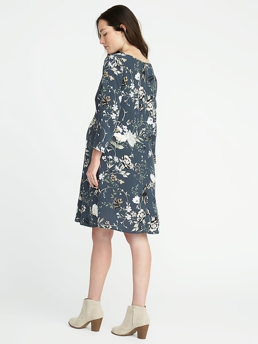 Image number 2 showing, Maternity Floral-Print Swing Dress