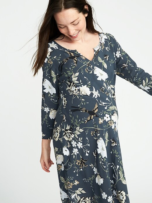 Image number 3 showing, Maternity Floral-Print Swing Dress