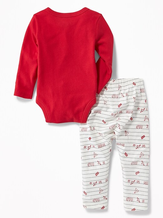 View large product image 2 of 3. Graphic Bodysuit & Printed Pants Set for Baby