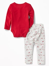 View large product image 3 of 3. Graphic Bodysuit & Printed Pants Set for Baby