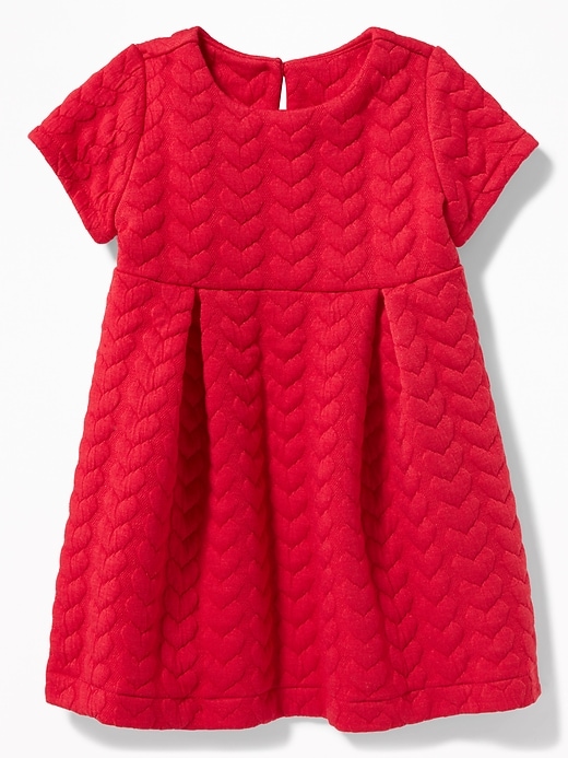 View large product image 1 of 2. Quilted-Hearts Pleated Dress for Baby